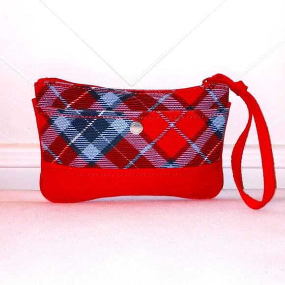 Lands' End Handbags - Lands End Plaid Canvas Wristlet/Wallet